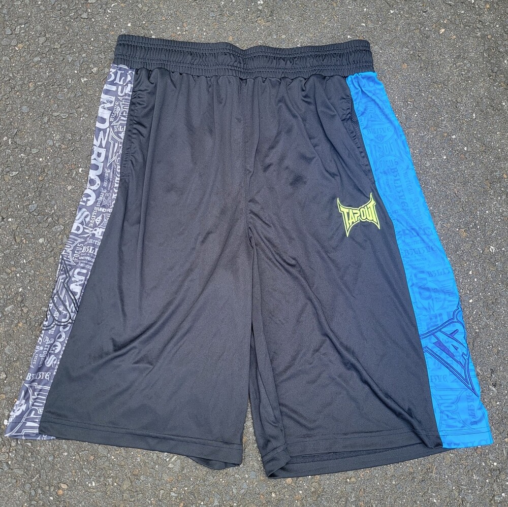 Y2K Tapout Shorts Men's Extra Large Black Blue Boxing Fighting